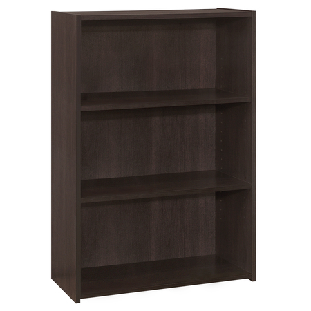 Monarch Specialties Bookshelf, Bookcase, 4 Tier, 36"H, Office, Bedroom, Laminate, Brown, Transitional I 7476